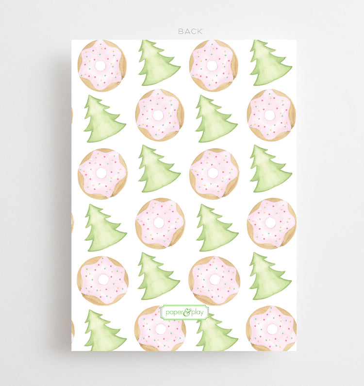 Watercolor Donuts with Santa Invitation - Pink