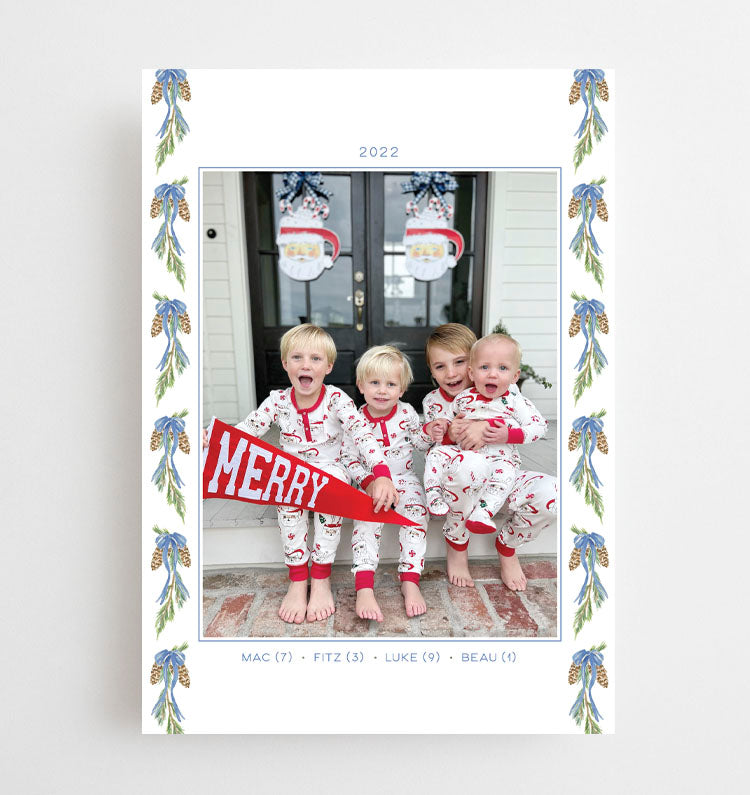 Watercolor Ski Crest Christmas Holiday Cards