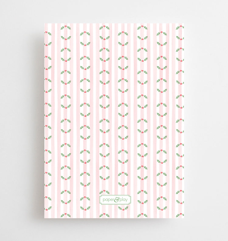 Bow and Holly Watercolor Christmas Holiday Card