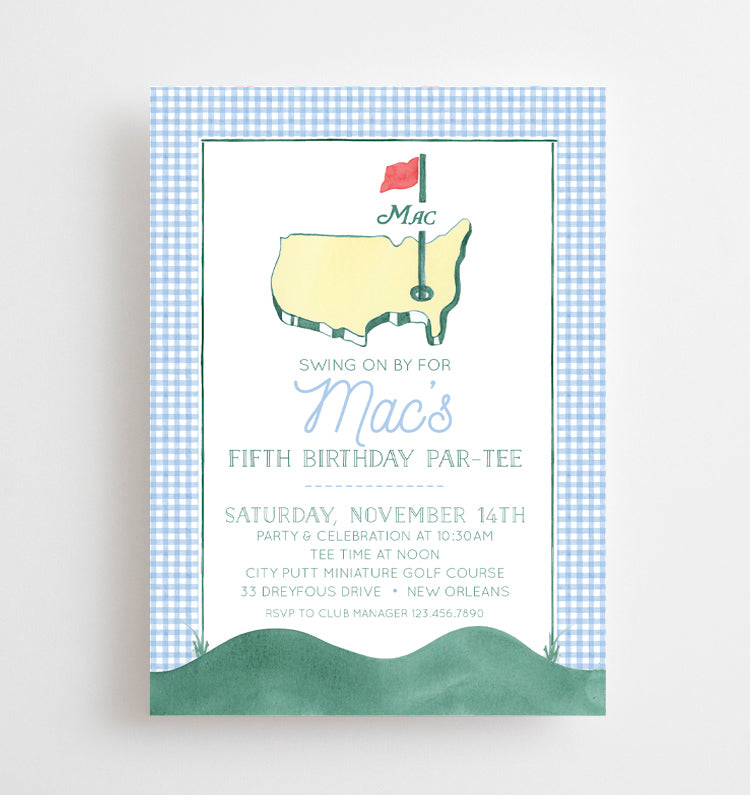 Watercolor Golf Masters Invitation