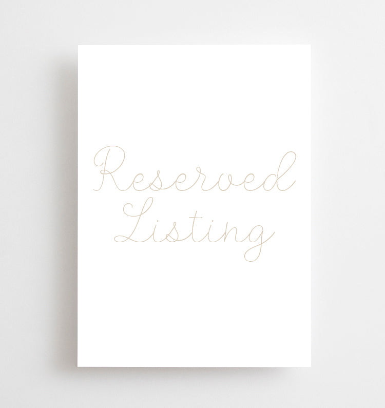 Reserved for Rachel Ofield