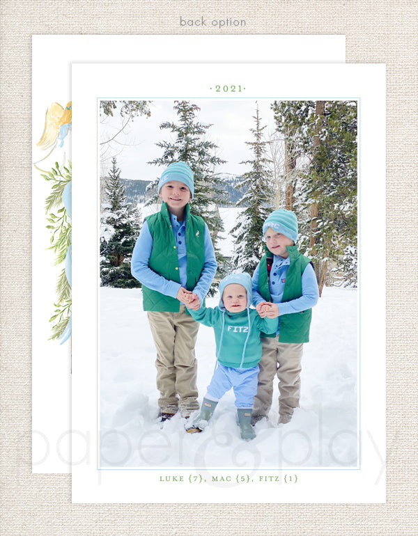 Hark the Harold Angel Blue Holiday Card