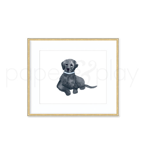 Watercolor Black Lab Art Print