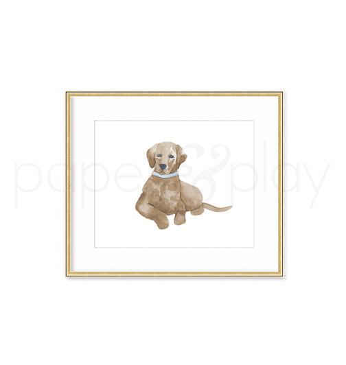 Watercolor Chocolate Lab Art Print – Paper and Play Design