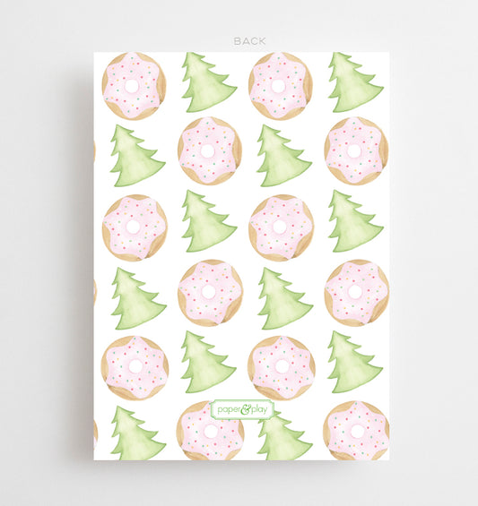 Watercolor Donuts with Santa Invitation - Pink