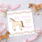 25 Printed Floral Horse Valentine Tags