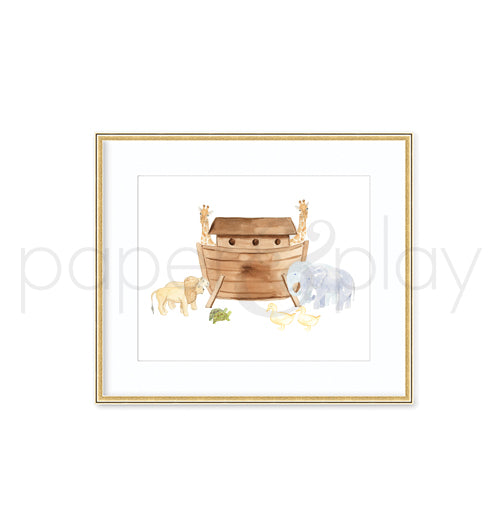 Watercolor Noah's Ark Art Print