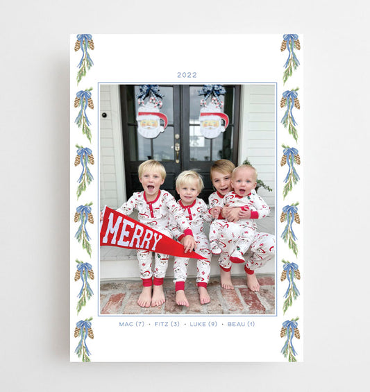 Watercolor Ski Crest Christmas Holiday Cards