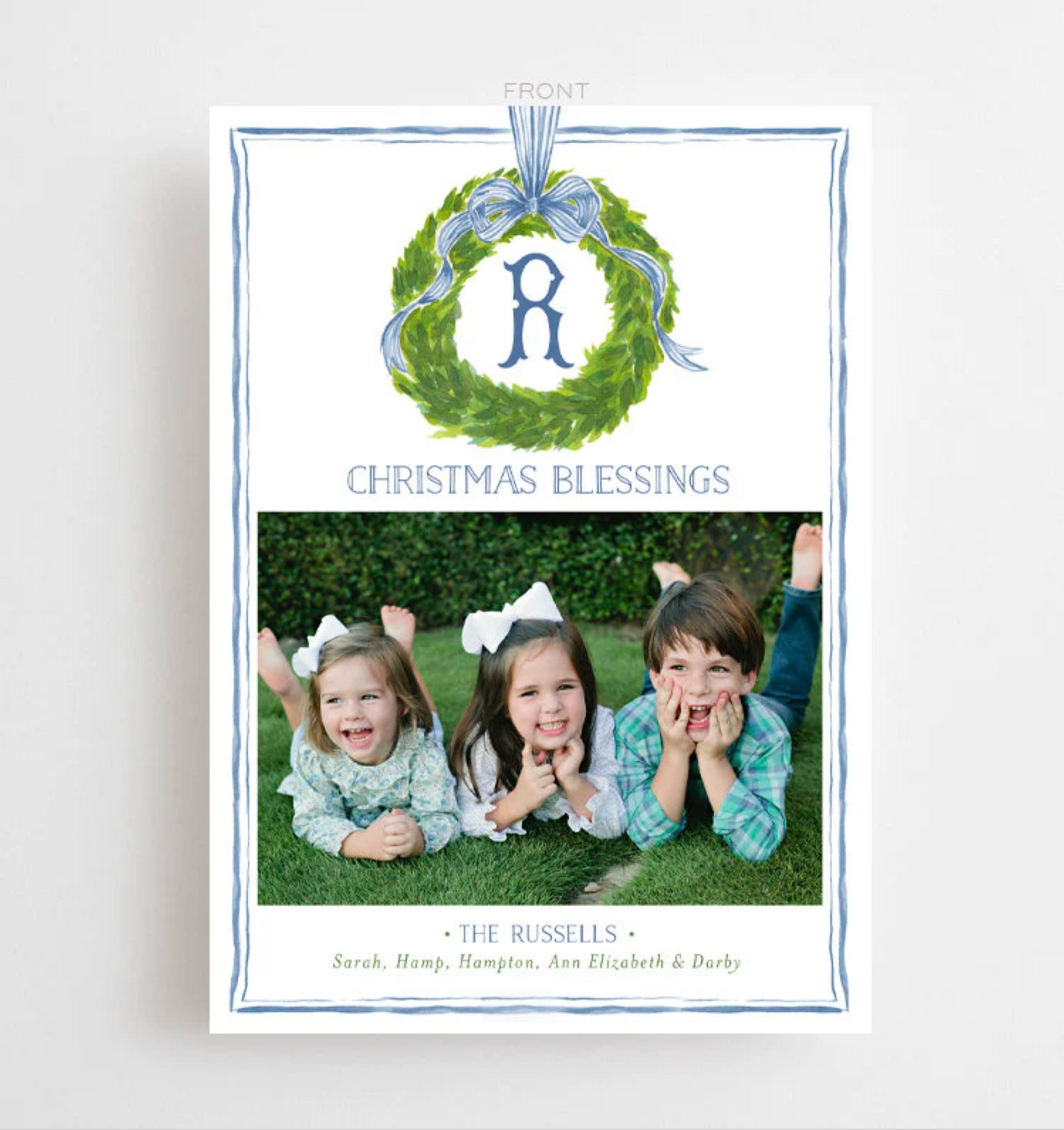 Boxwood Fun Wreath Christmas Holiday Card