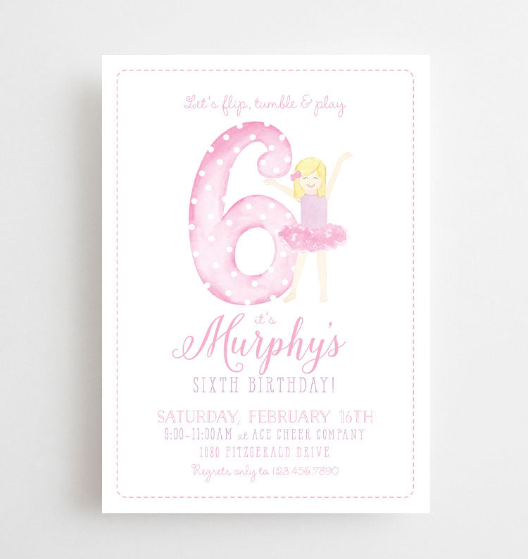 Watercolor Tumbling Invitation