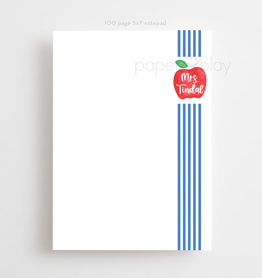 Apple Stripe Personalized Notepad