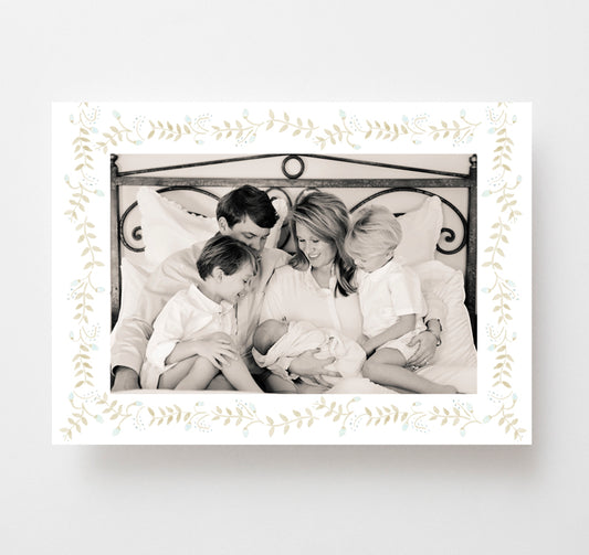 Watercolor Stork Birth Announcement