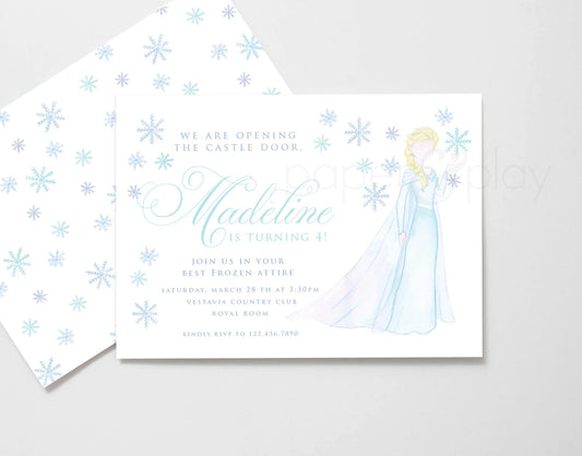 Watercolor Elsa Invitation