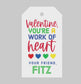 24 Printed Work of Heart Primary Valentine Tags